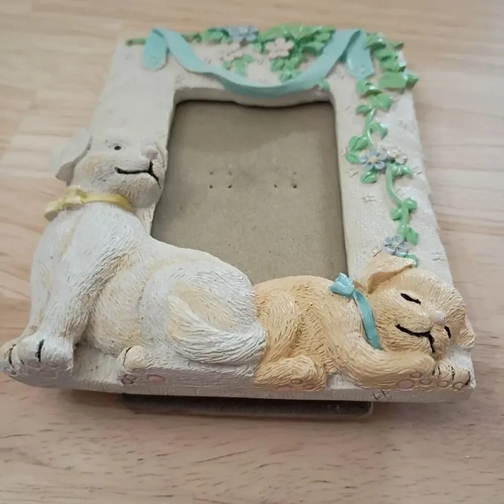 Cute Dogs on Small Resin Picture Frame Colorful